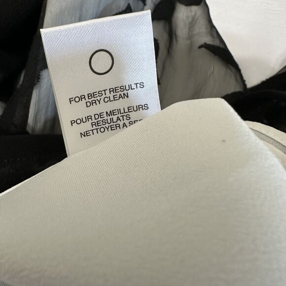 Halston Heritage Dress Women Size 4 Black Fit Flare Flower Lace Tulip Skirt - Picture 15 of 16